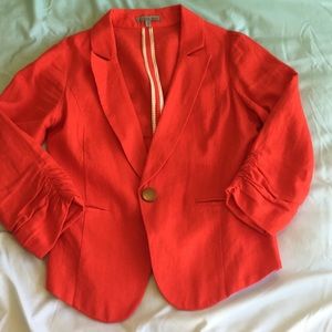 Coral linen Charlotte rousse blazer